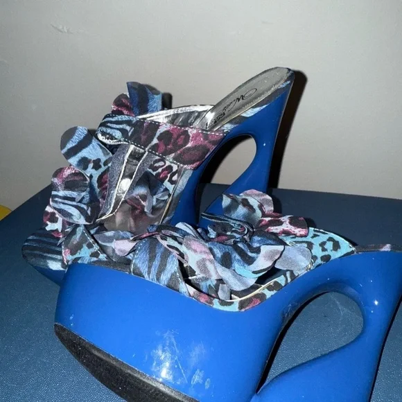 Y2K Wild Rose Multicolor Floral Mules - Picture 3 of 5